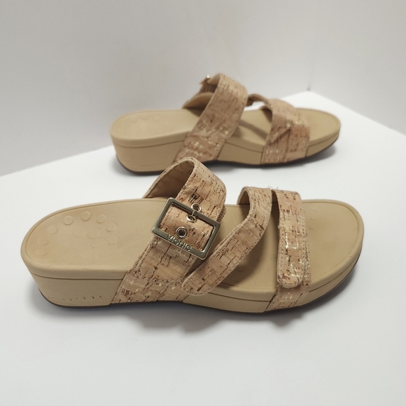 Vionic Rio Womens Sandals Size 8 Wedge Strappy Buckle Comfort - Picture 3 of 6